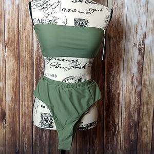 NWT Brazilian Style Army Green Bikini